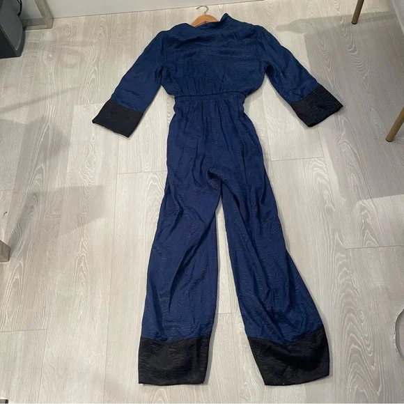 NWT Victoria Secret Pajama Zebra Jumpsuit Jumper Medium Blue Black Retail $150 - Picture 9 of 12